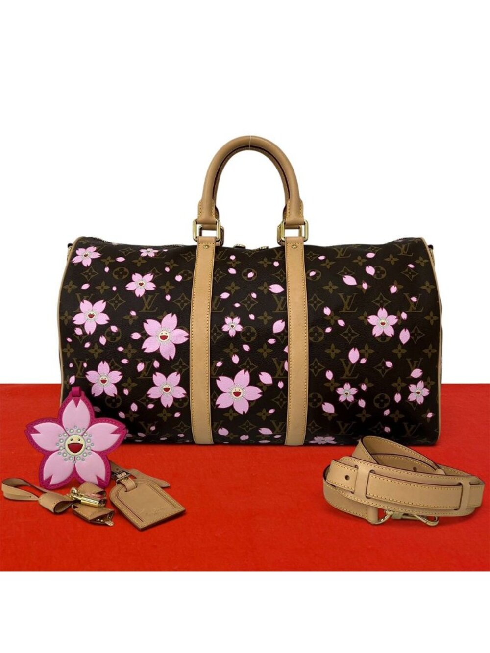 Louis Vuitton Keepall Bandouliere 45 Monogram Cherry Blossom Takashi Murakami